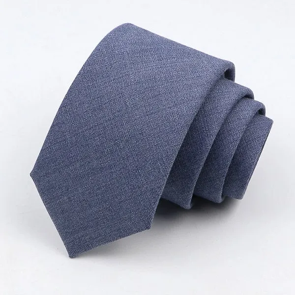 Classy Men Solid Denim Blue Skinny Tie