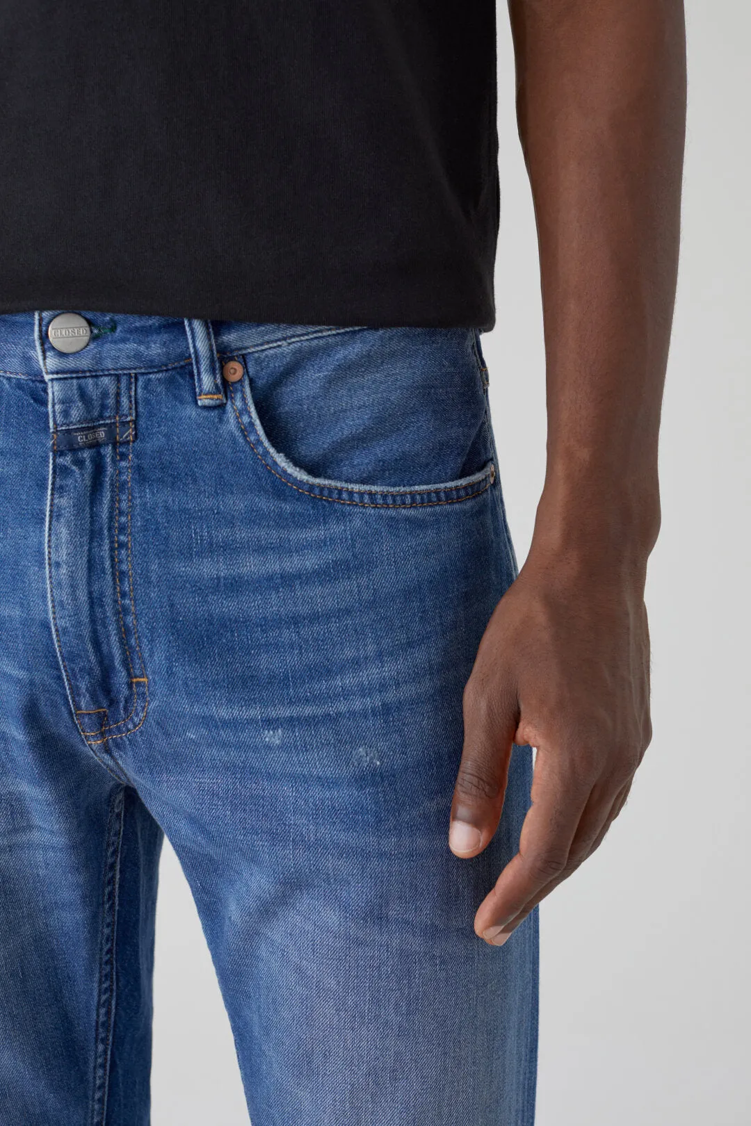 Closed New Mid Blue Cooper Tapered Denim Jean