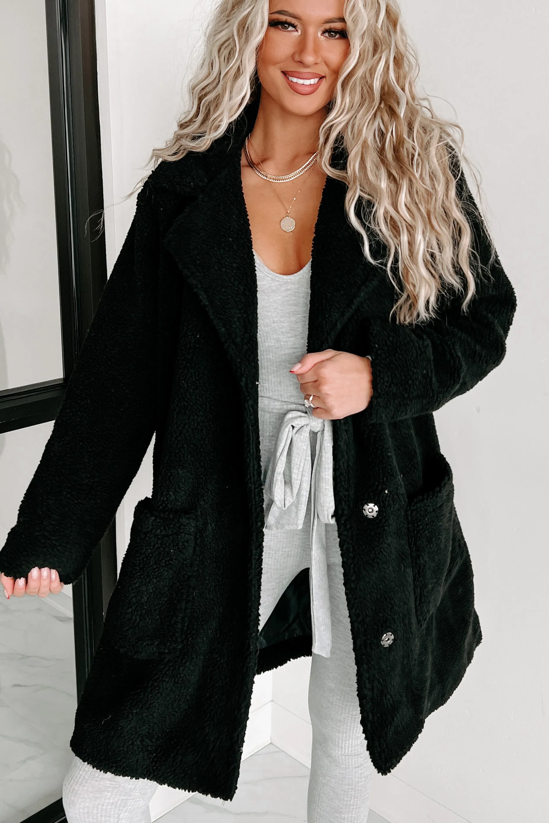 Coldest Days Teddy Coat (Black)