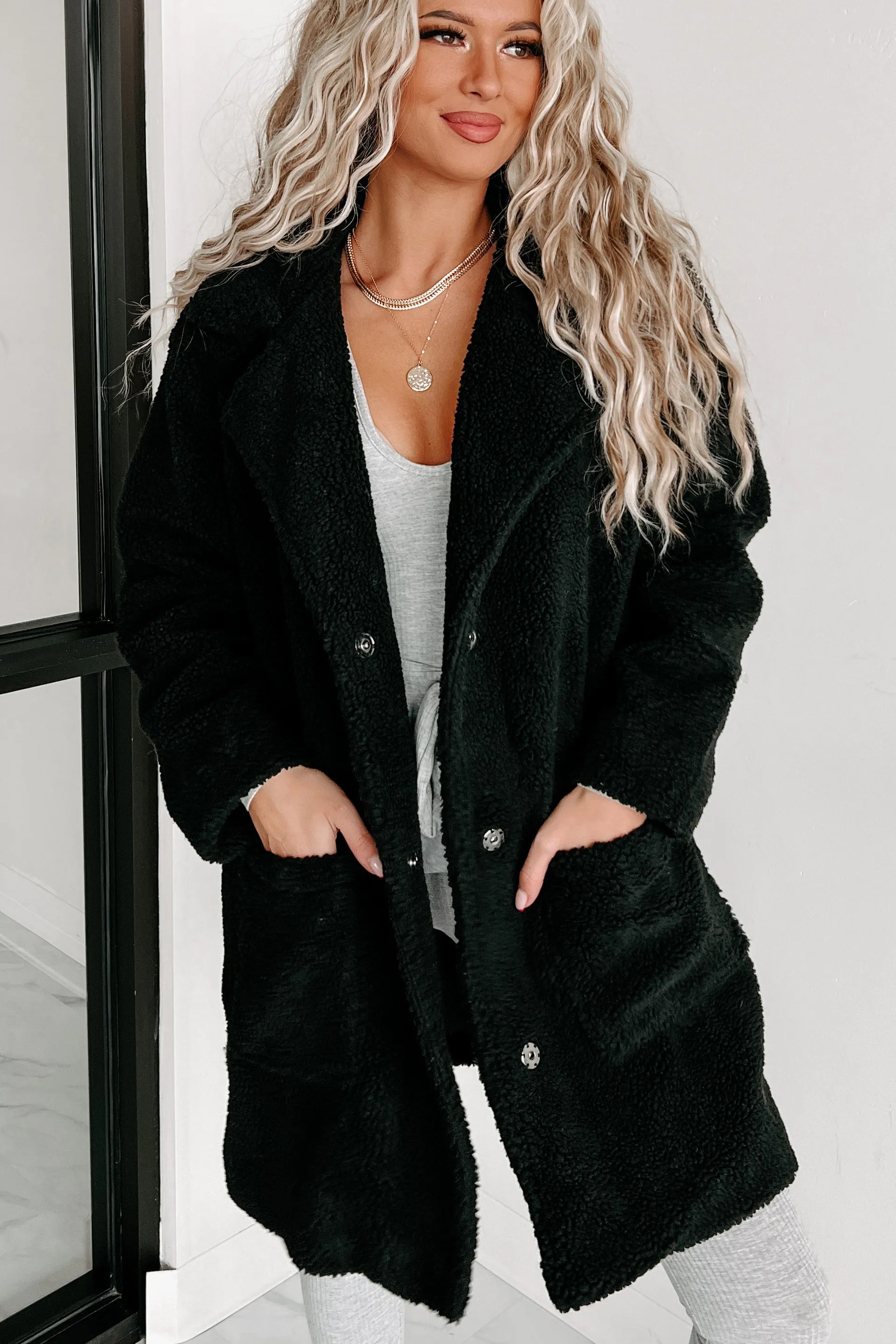 Coldest Days Teddy Coat (Black)