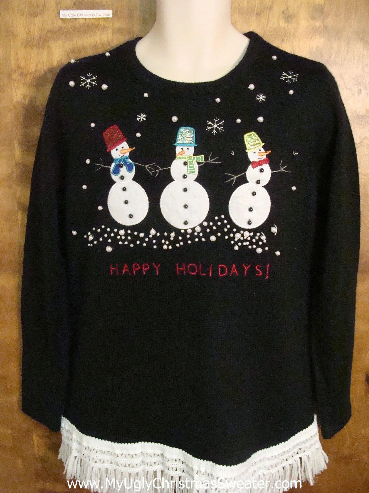 Colorful Snowmen Friends Ugly Christmas Jumper