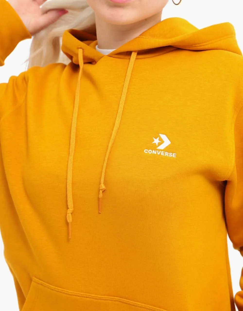 Converse Embroidered Star Chevron Pullover Hoodie - Saffron Yellow