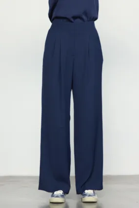 Corey Recyled Wide Leg Pants - Navy