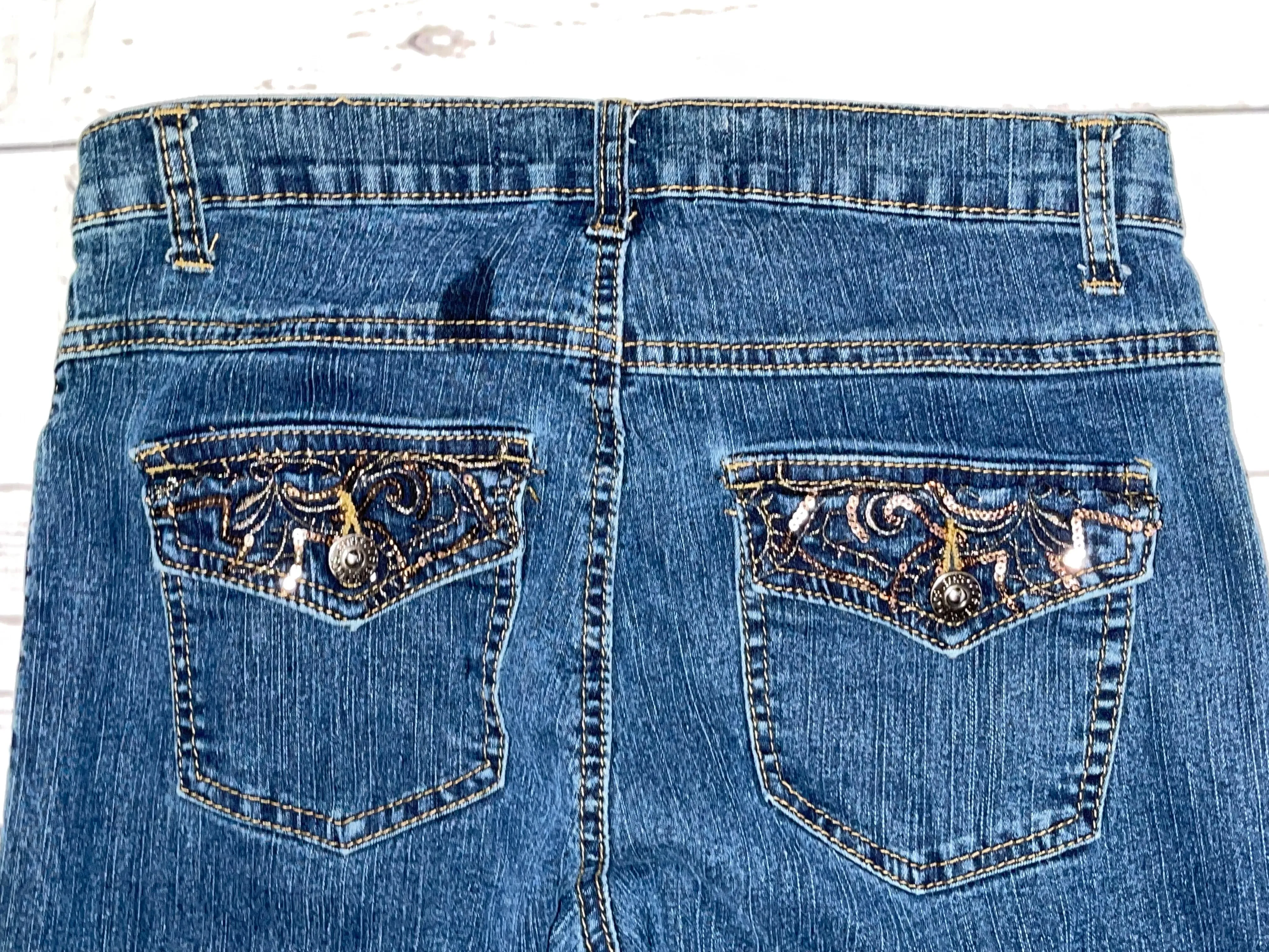 COS Cropped Jeans Golden Sequins Embellishment Size 4