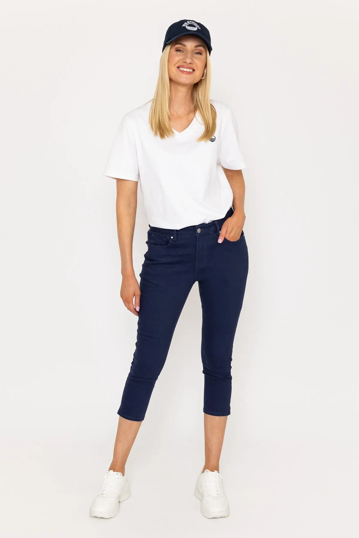 Crop Stretch Jeans in Navy