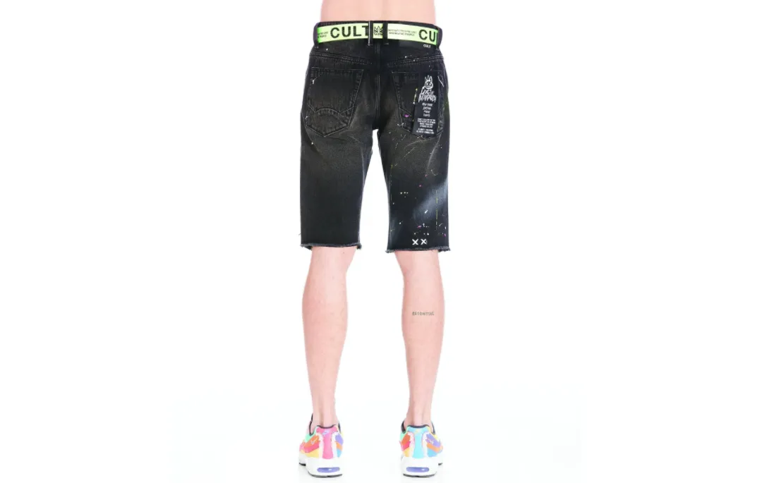 Cult of Individuality BELTED ROCKER SHORT Men’s -BLACK SKITTLE