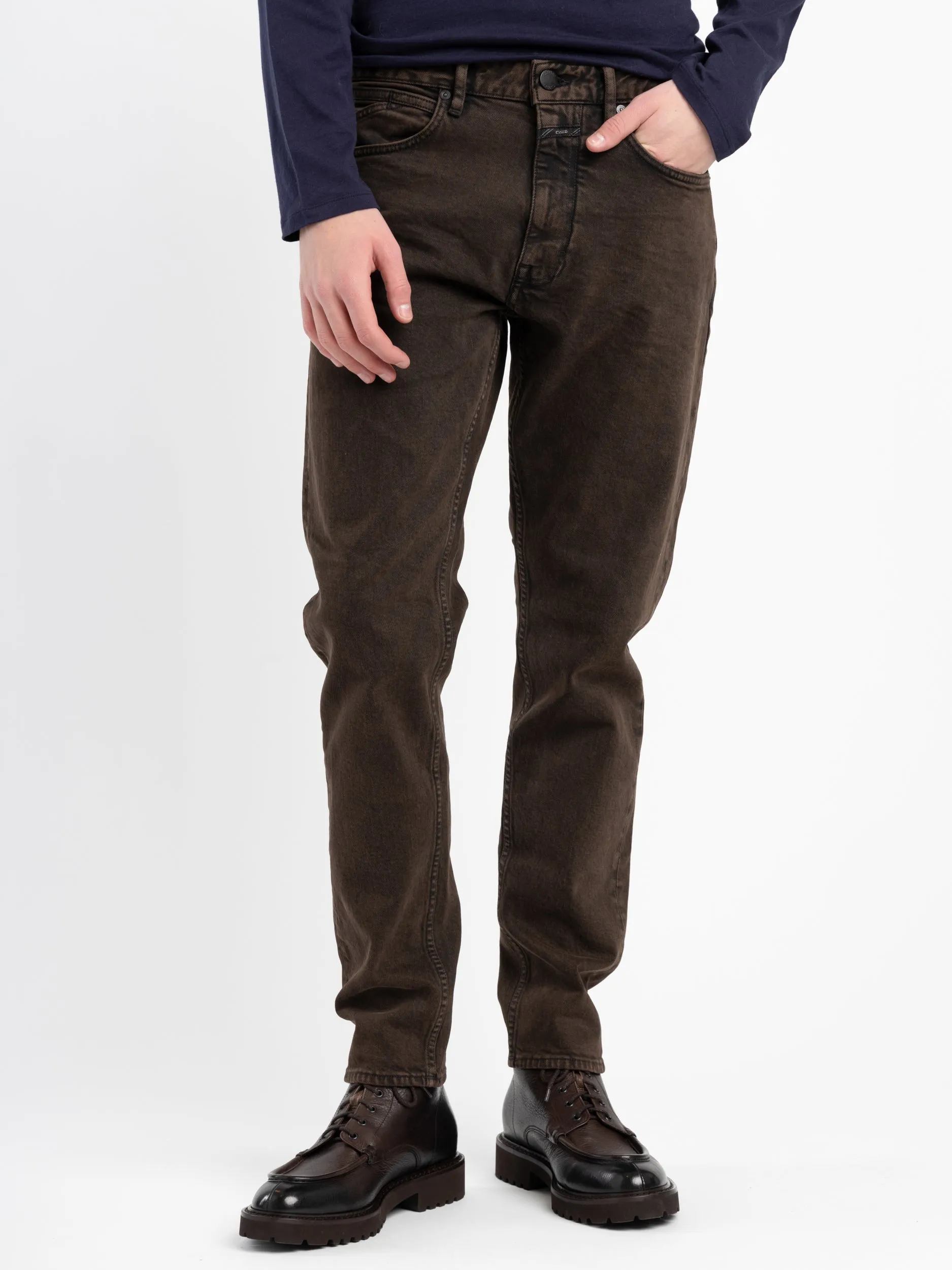 Dark Brown Cooper Tapered Jeans