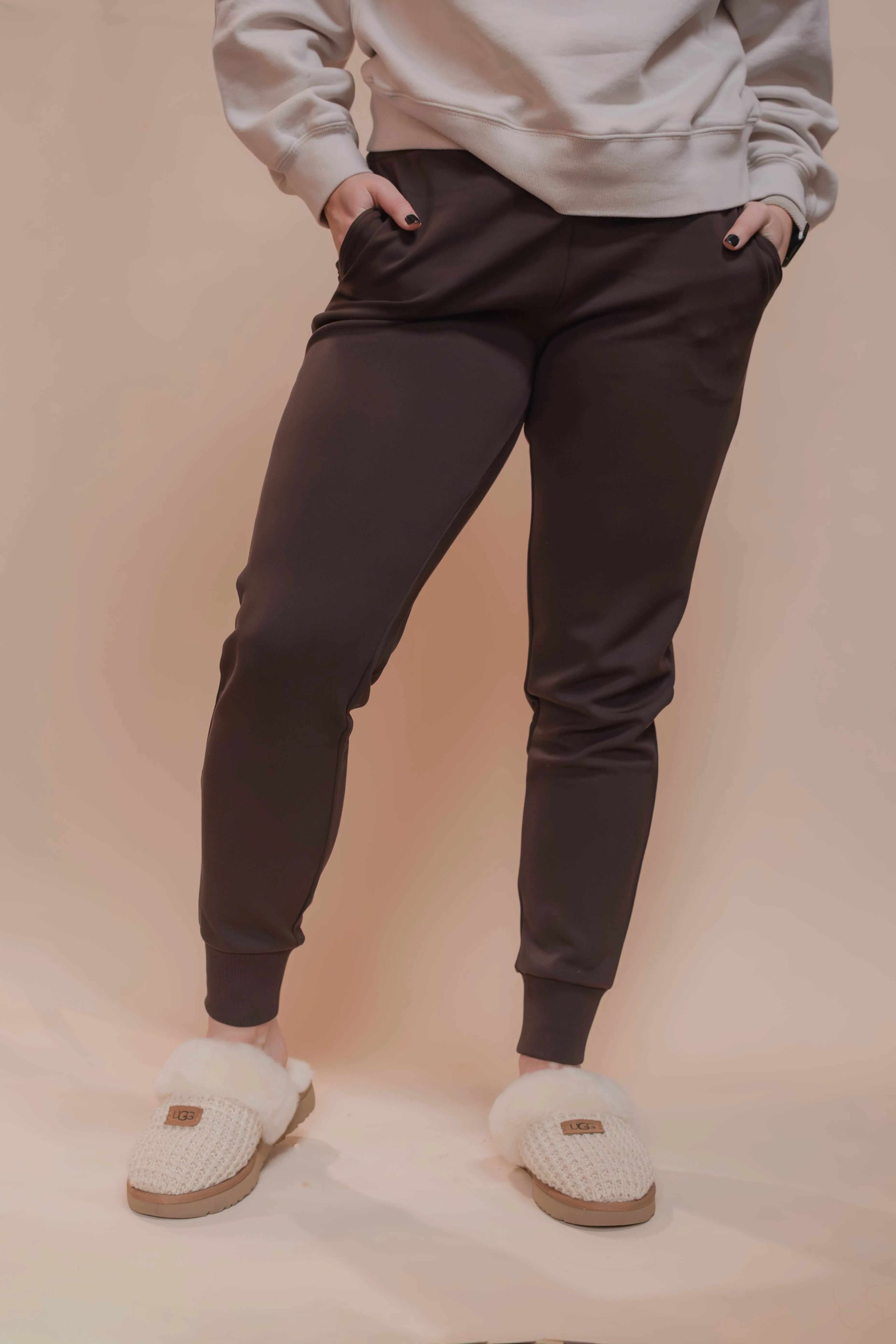 dark chocolate high waisted jogger