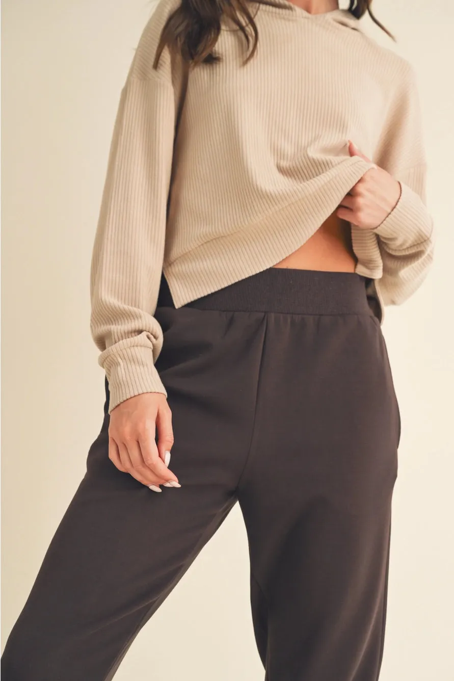 dark chocolate high waisted jogger