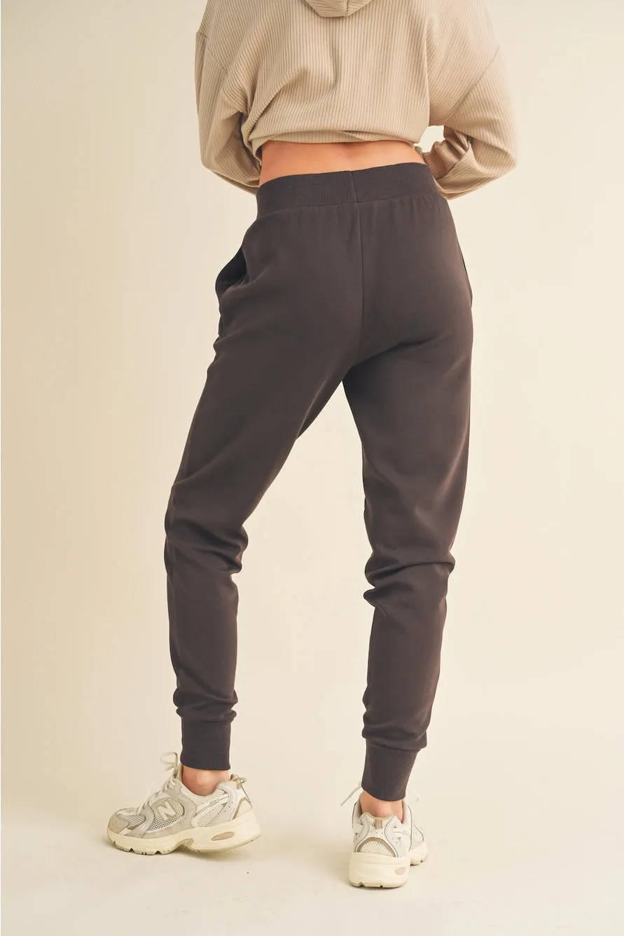 dark chocolate high waisted jogger