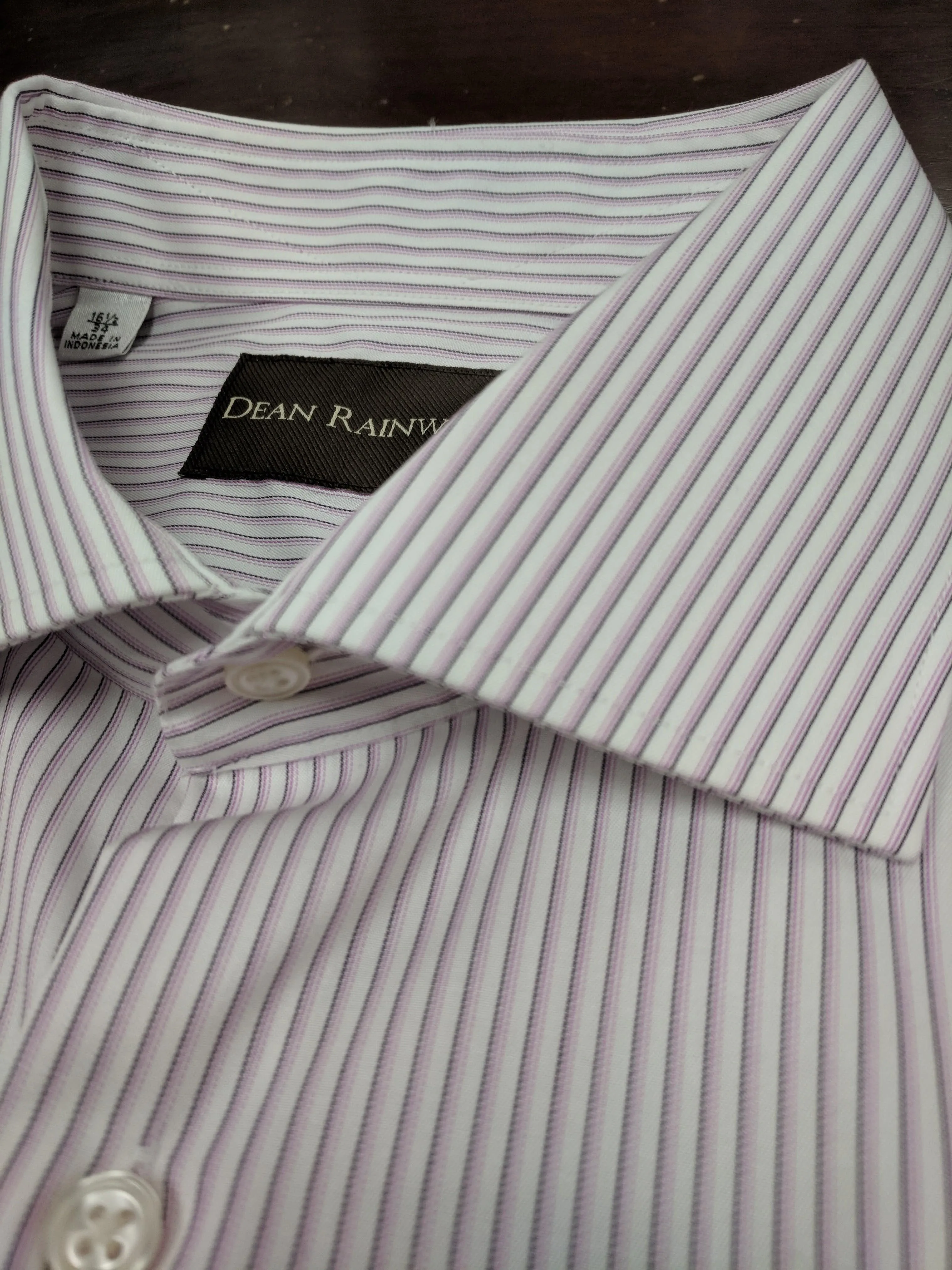 Dean Rainwater Fine Pink Stripe 100% Cotton Dress Shirt