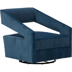 Decker Swivel Chair, Banks Denim