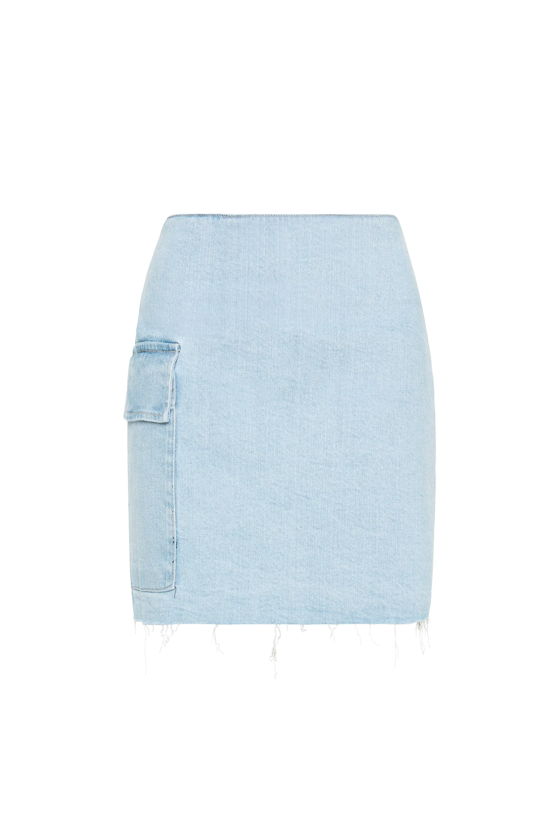 denim utility mini skirt