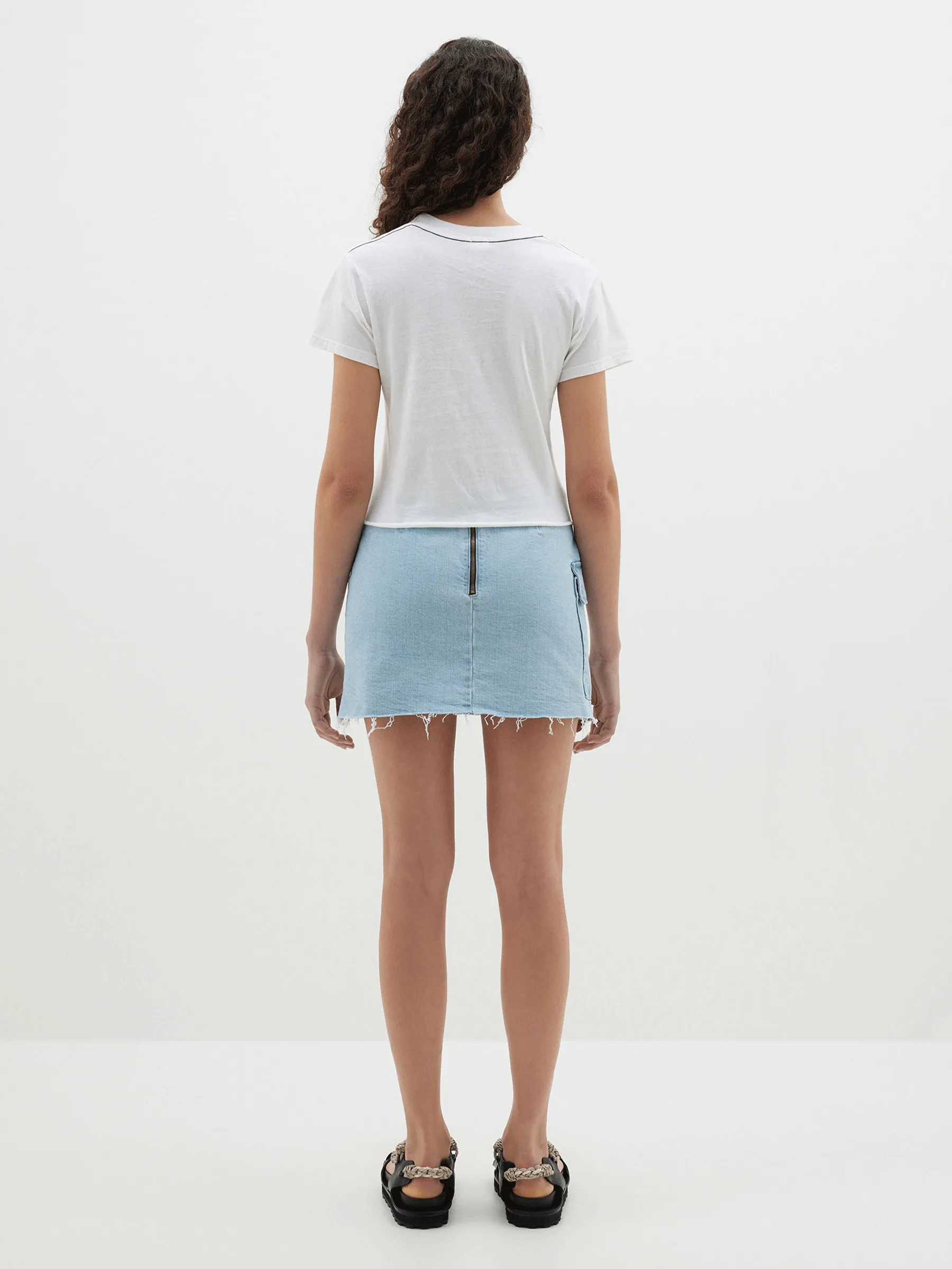 denim utility mini skirt