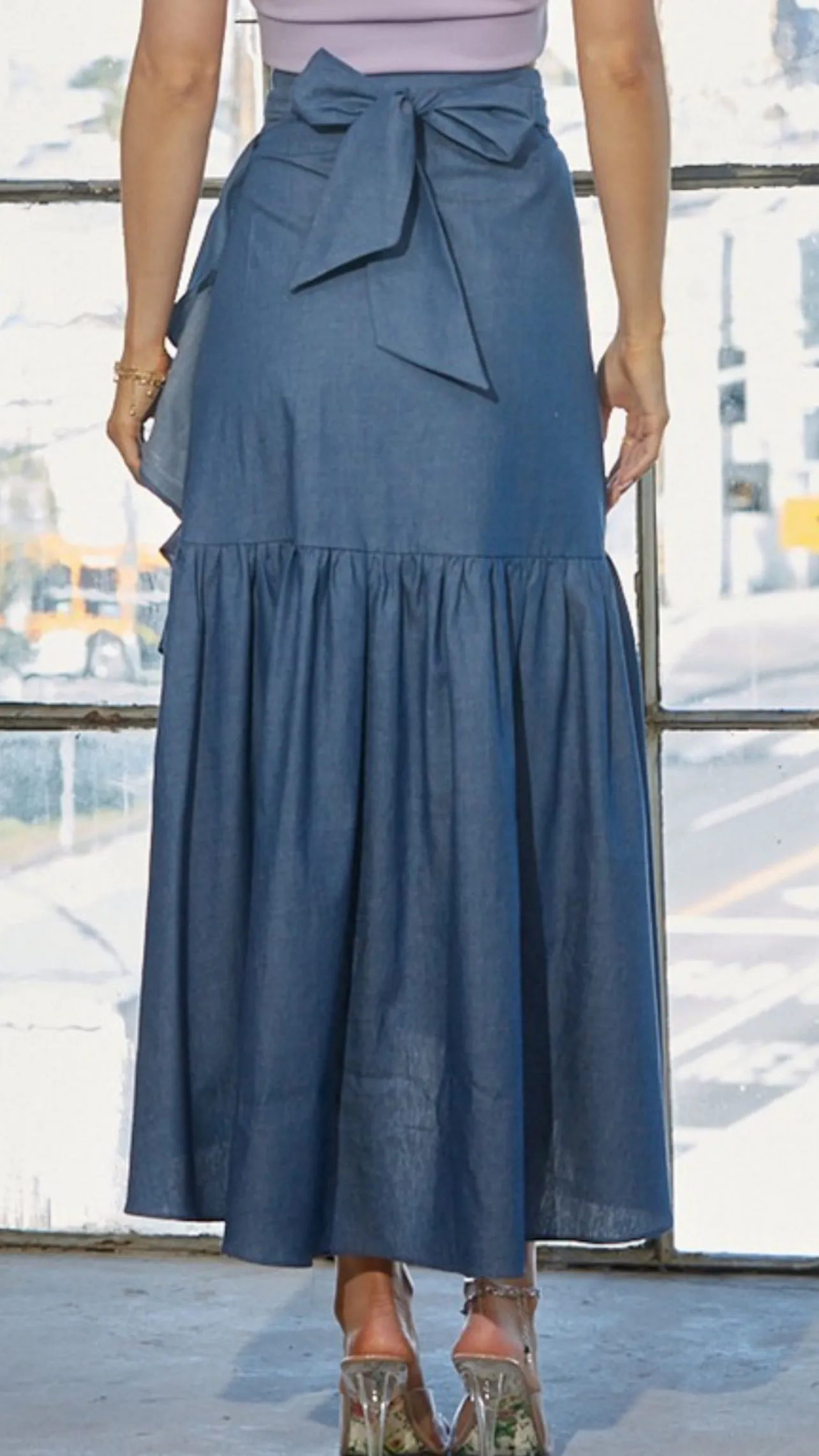 Denim Wrap Skirt