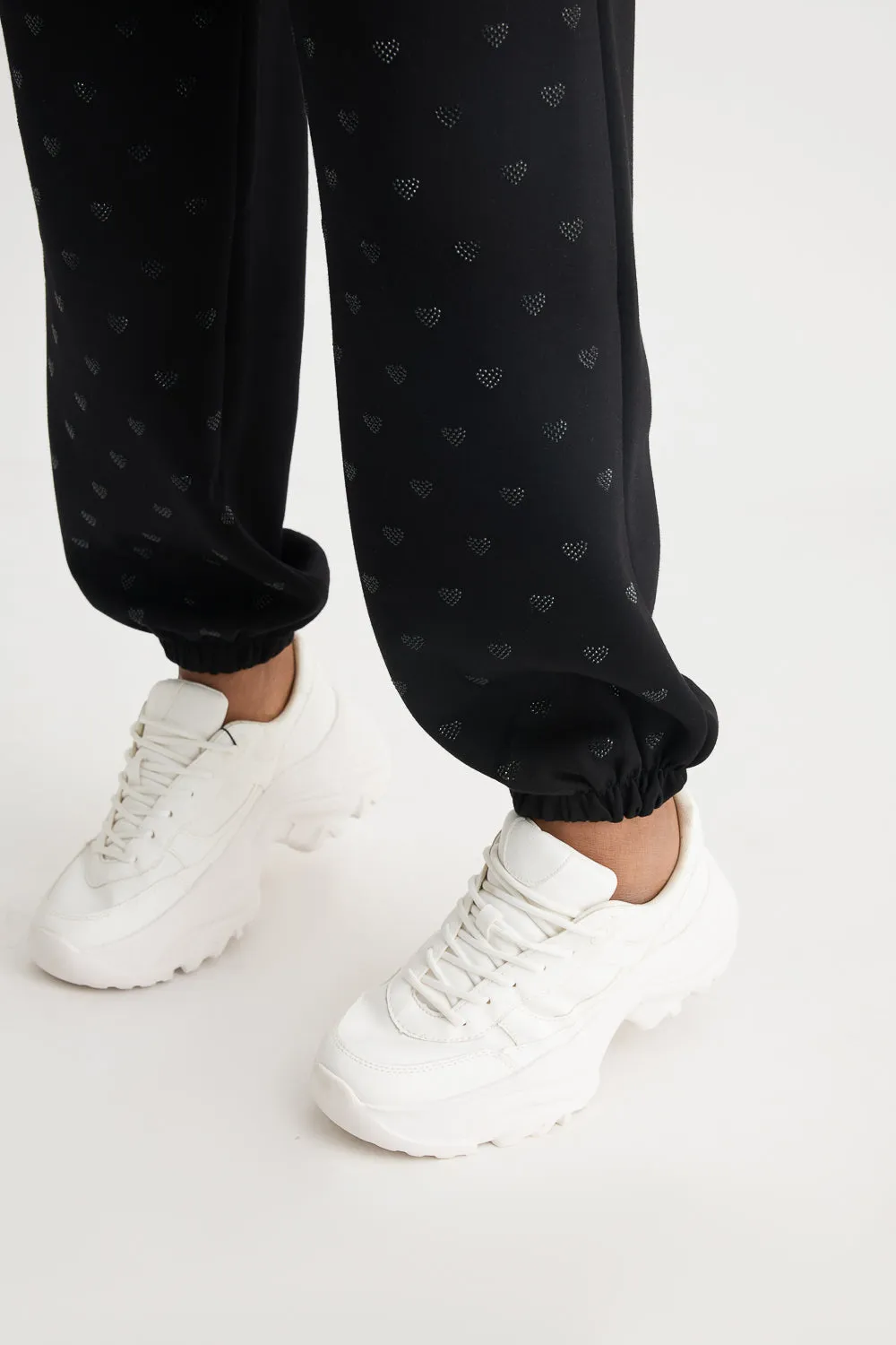 Devil Wears Cupid Black Joggers