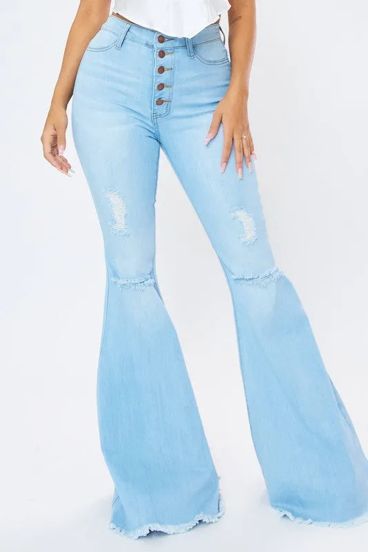 Distressed Flare Jeans