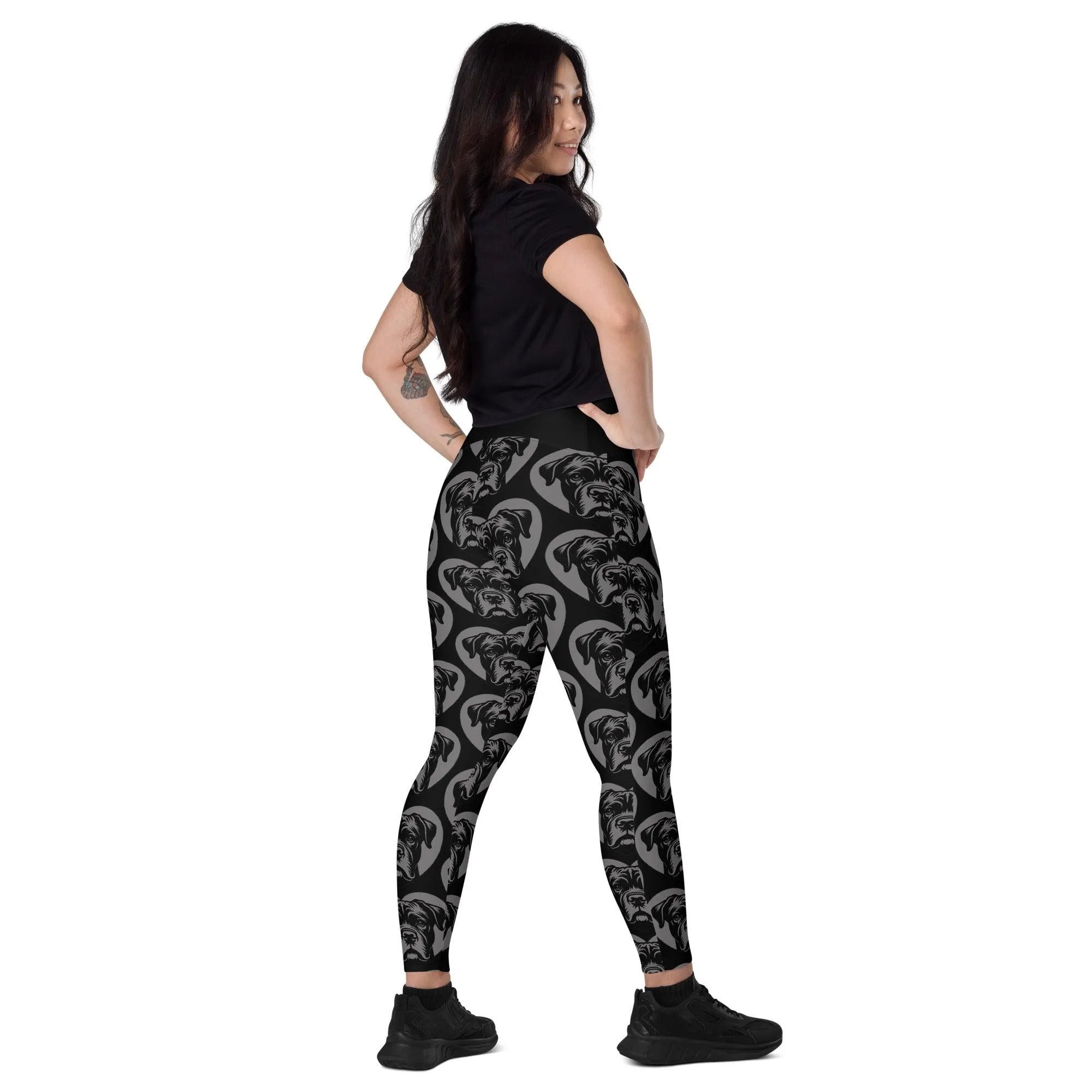 DOG BREED LEGGINGS with pockets - CANE CORSO - HERTTAHOUND - grey