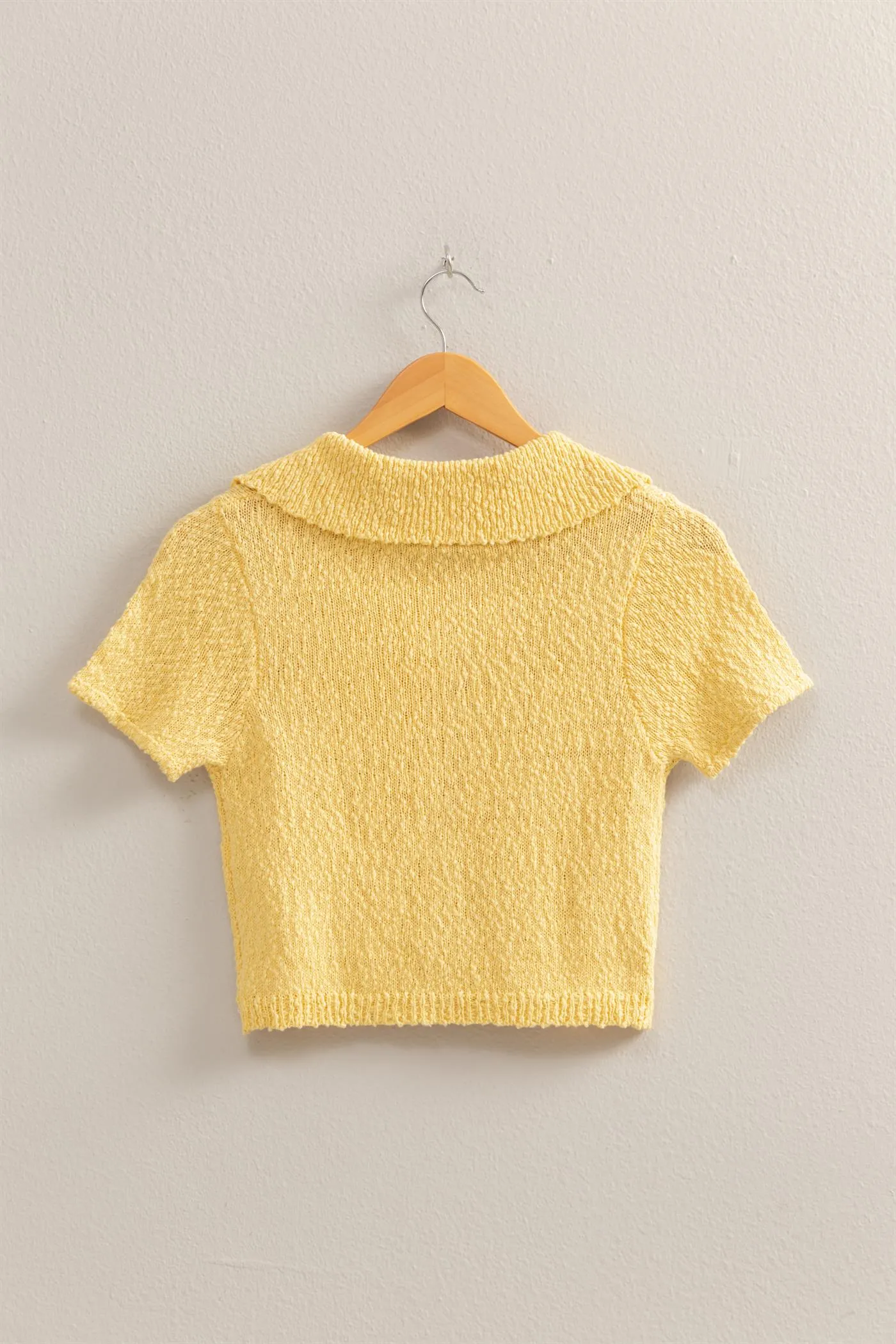 DZ25C171-Everyday Button-Front Crop Sweater Top