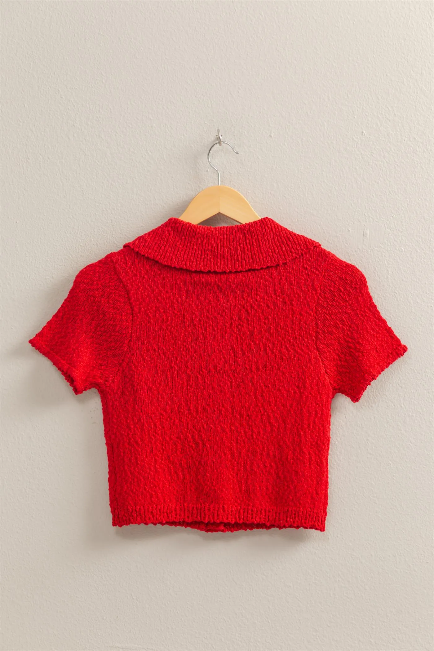 DZ25C171-Everyday Button-Front Crop Sweater Top