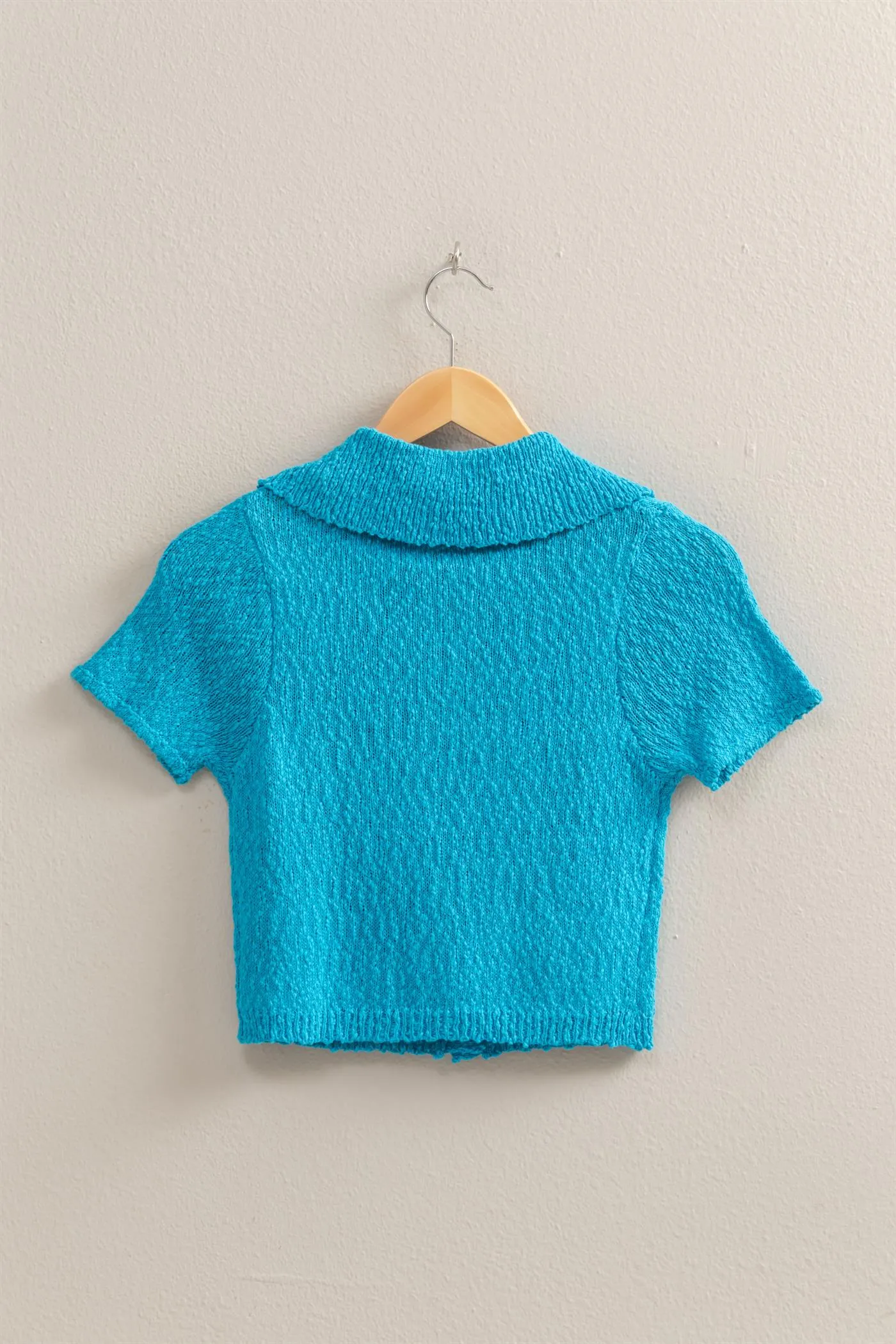 DZ25C171-Everyday Button-Front Crop Sweater Top