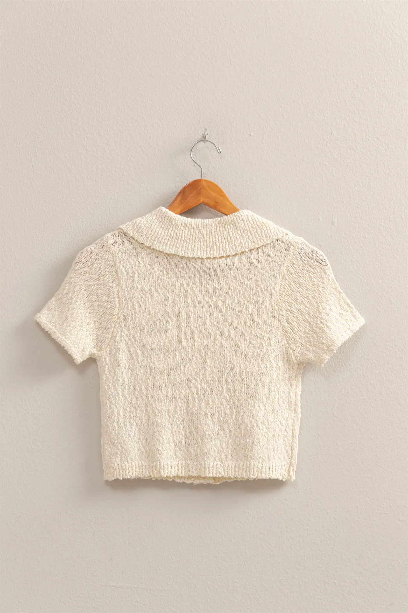 DZ25C171-Everyday Button-Front Crop Sweater Top