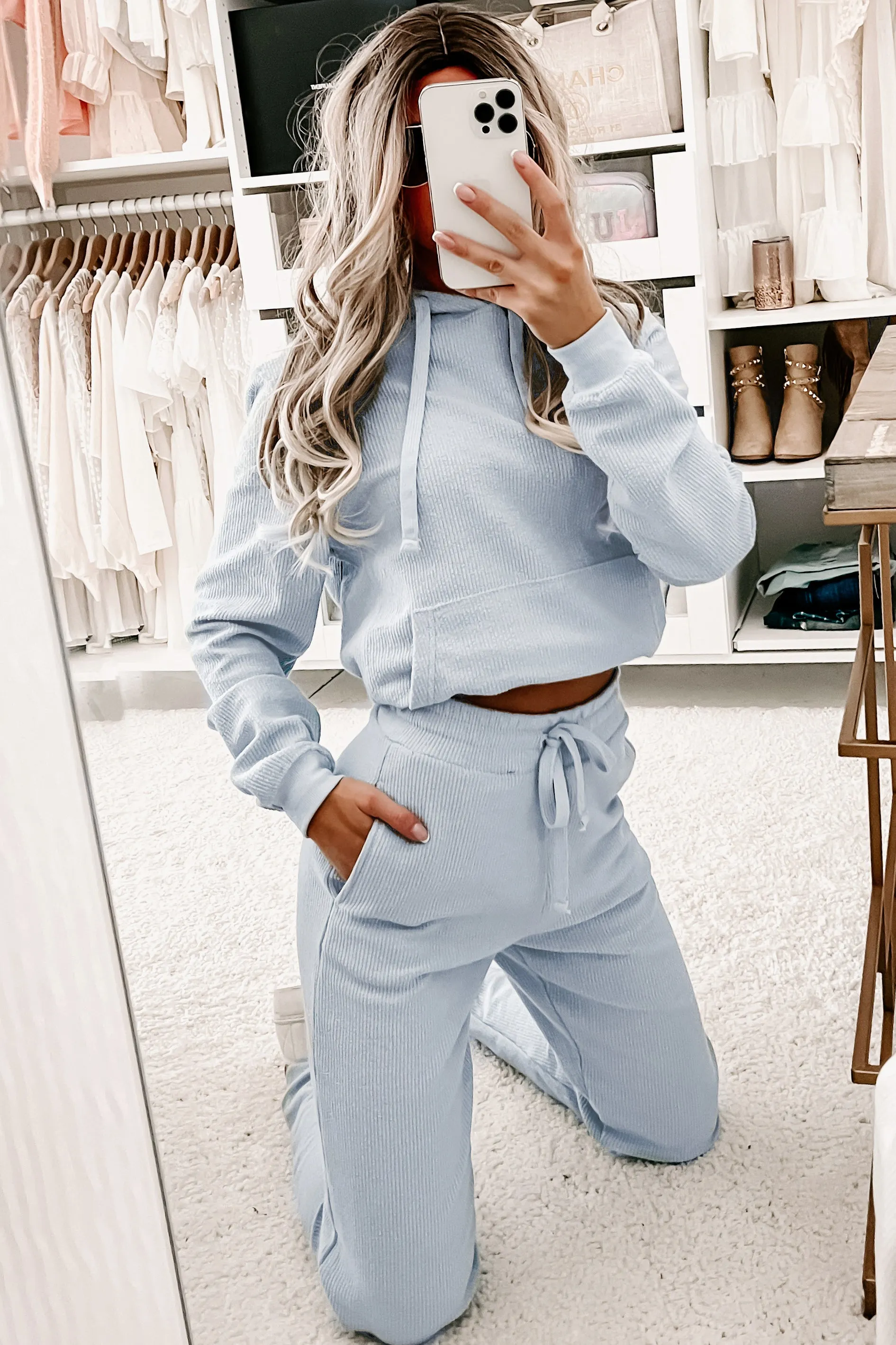 Easy Decisions Corded Two Piece Set (Slate Blue)