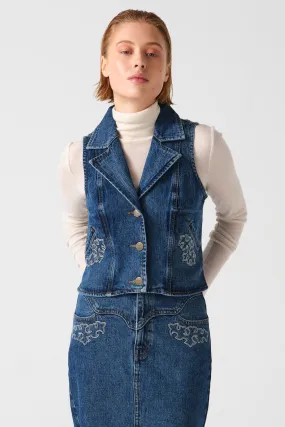 Embroidered Mia Vest in Idaho Vintage