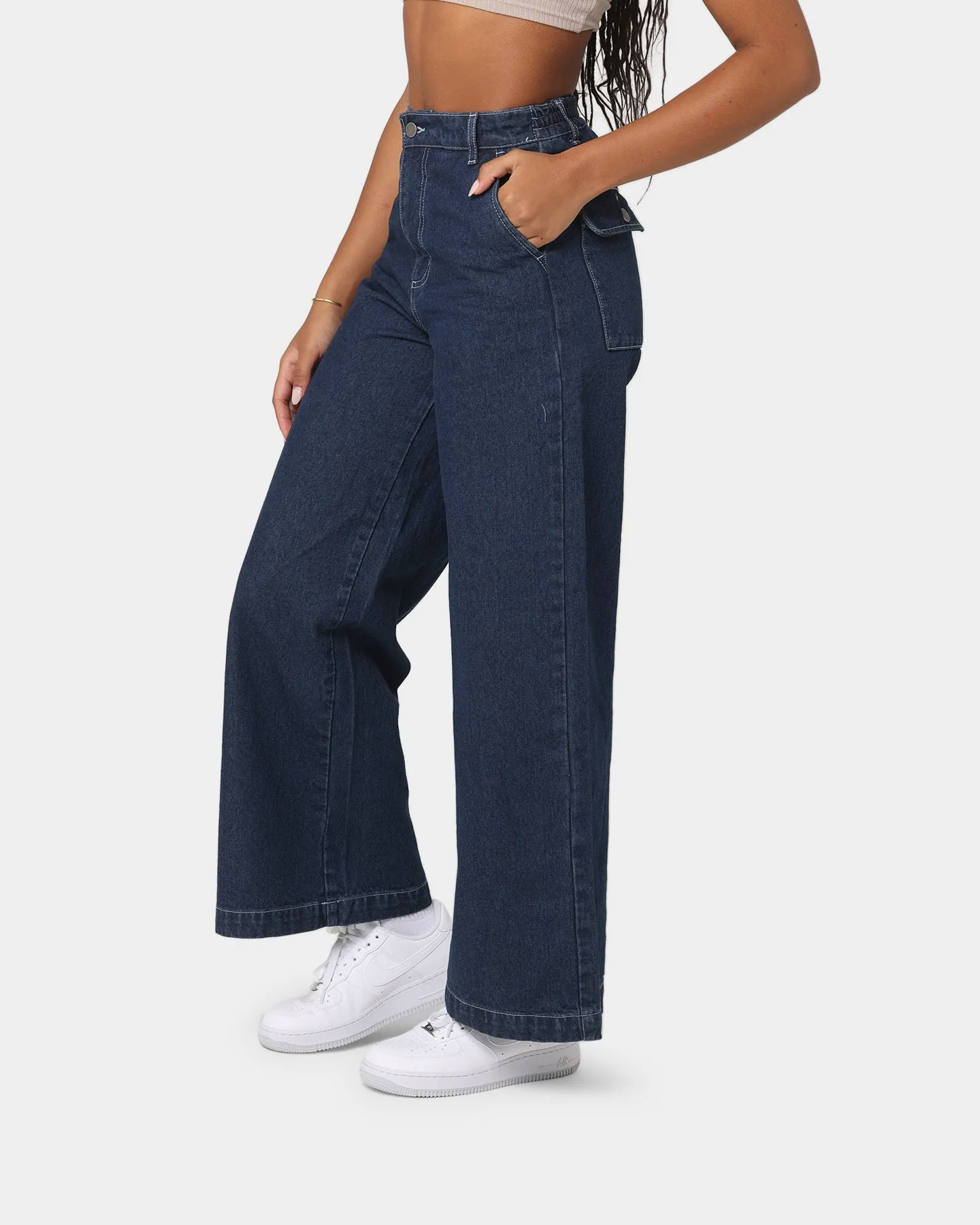 EN ES Women's Elevate Wide Leg Jeans Dark Denim