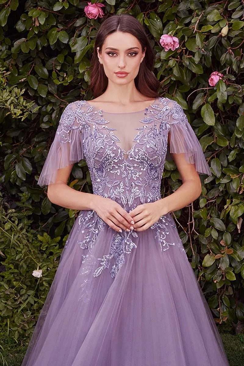 ESTATE FLORAL TULLE GOWN CDA1351