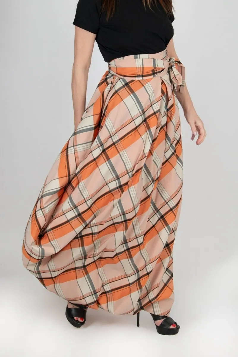 FANTASY Plaid Long Wide Skirt SALE