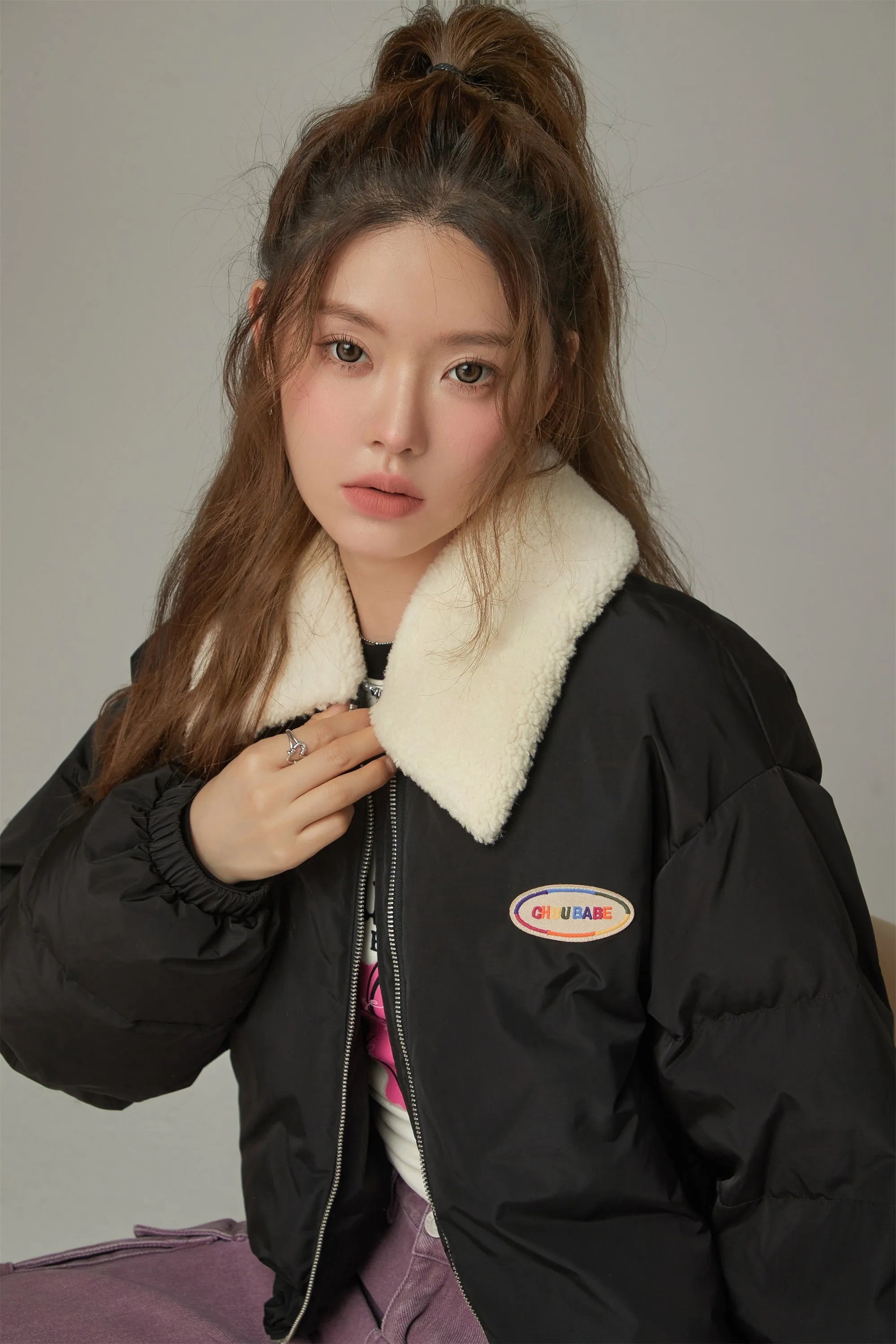 Fleece Collar Padded Jacket