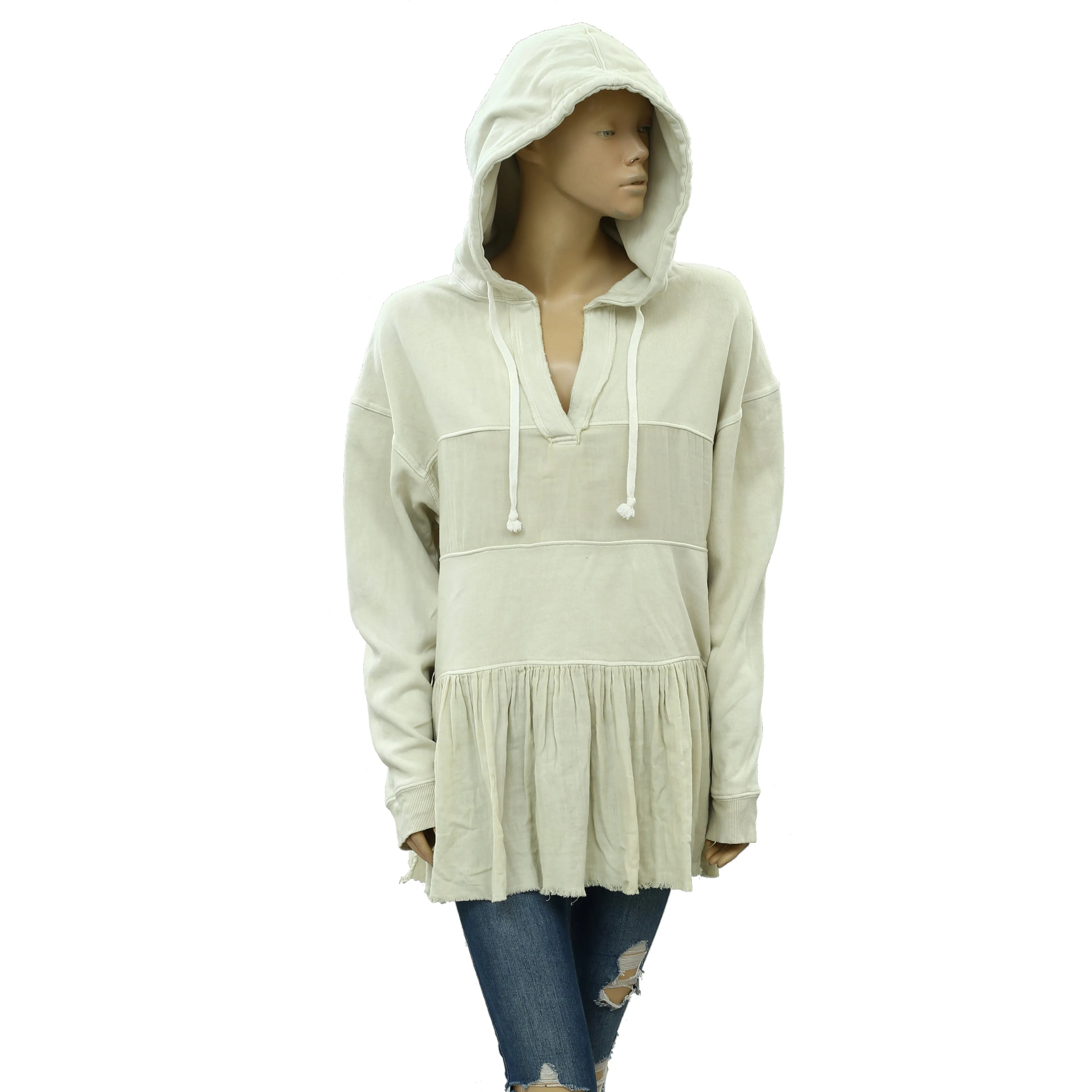 Free People Sail Away Tunic Hoodie Sweatshirt Top XS