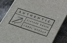 Free Vintage Denim Label Logo Mockup