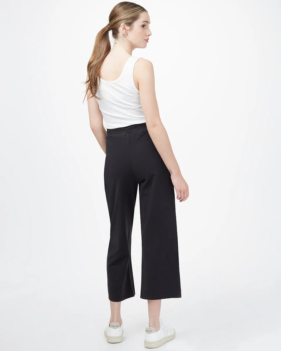 French Terry Cropped Wide Leg Sweatpant