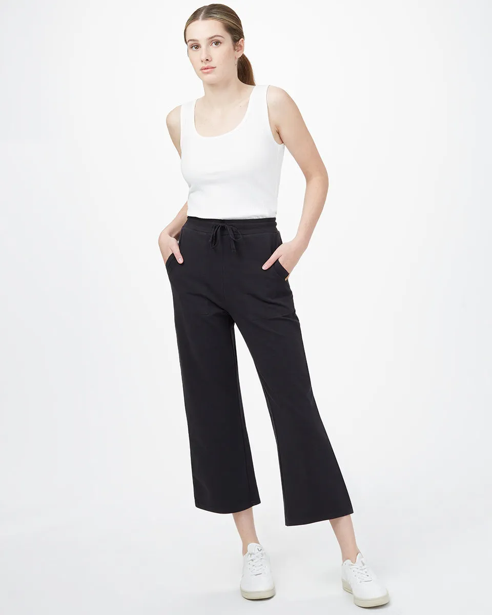 French Terry Cropped Wide Leg Sweatpant