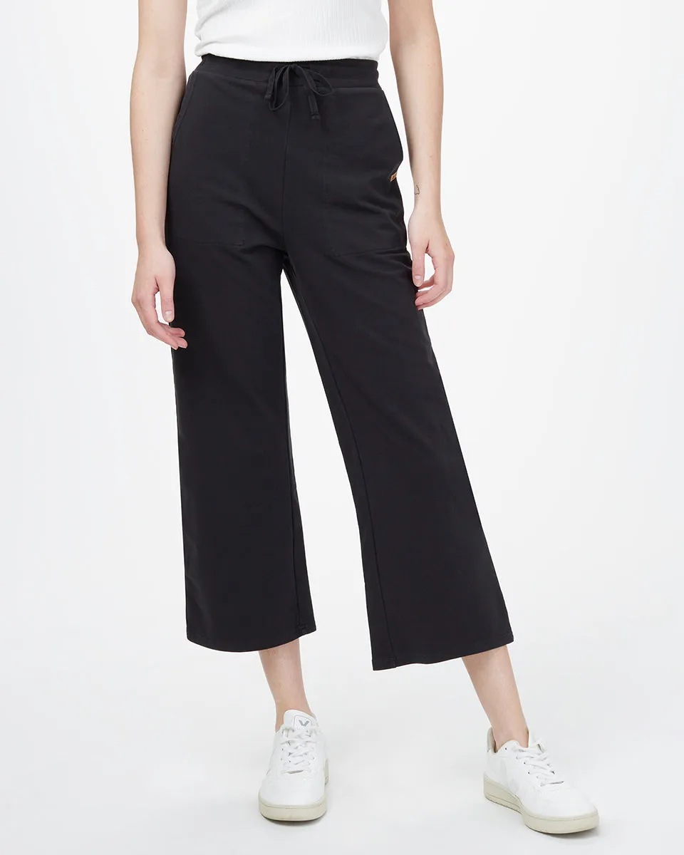 French Terry Cropped Wide Leg Sweatpant