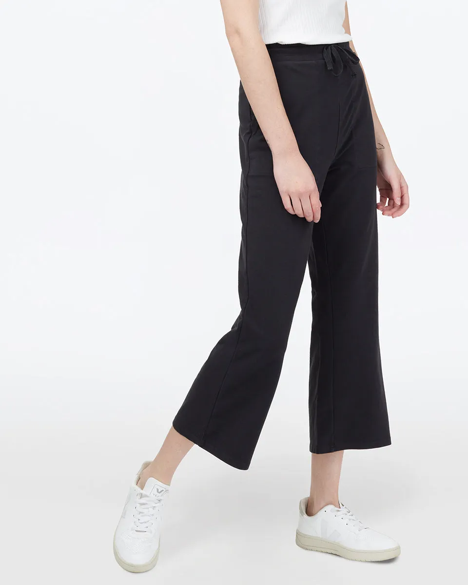 French Terry Cropped Wide Leg Sweatpant