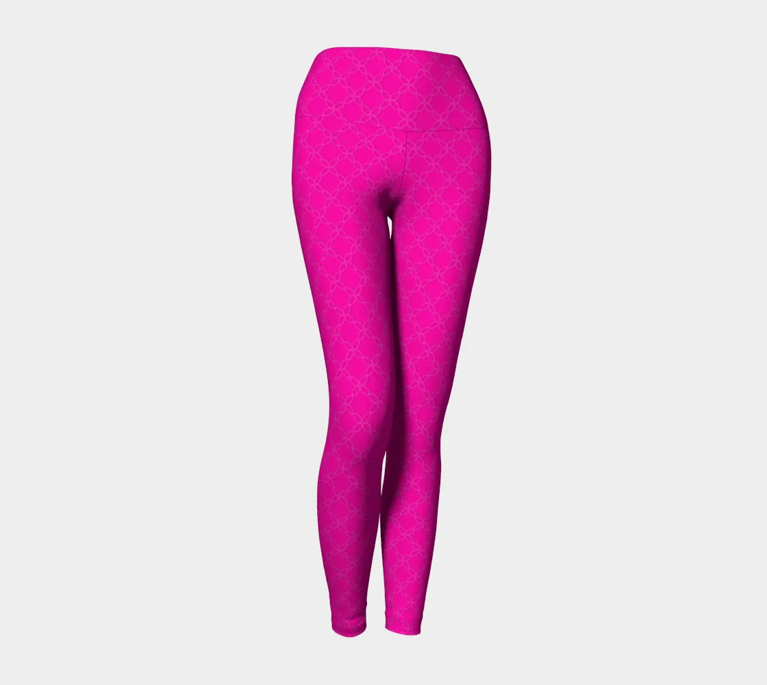 Fuchsia Petals Yoga Leggings