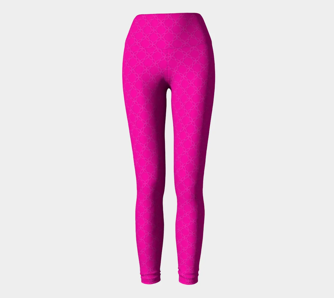 Fuchsia Petals Yoga Leggings