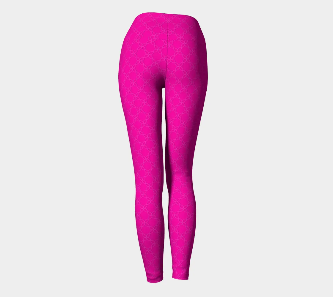 Fuchsia Petals Yoga Leggings