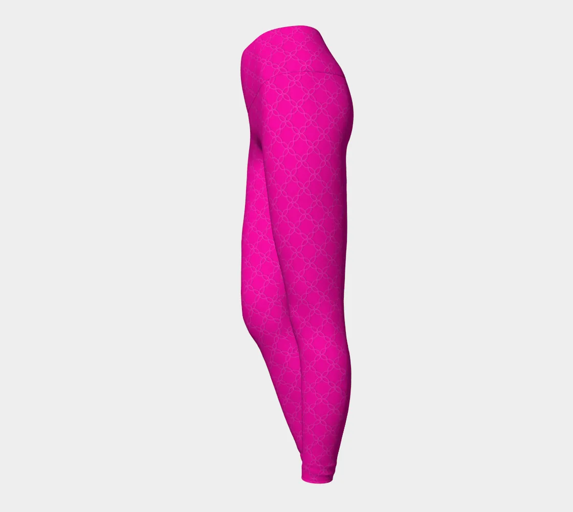 Fuchsia Petals Yoga Leggings