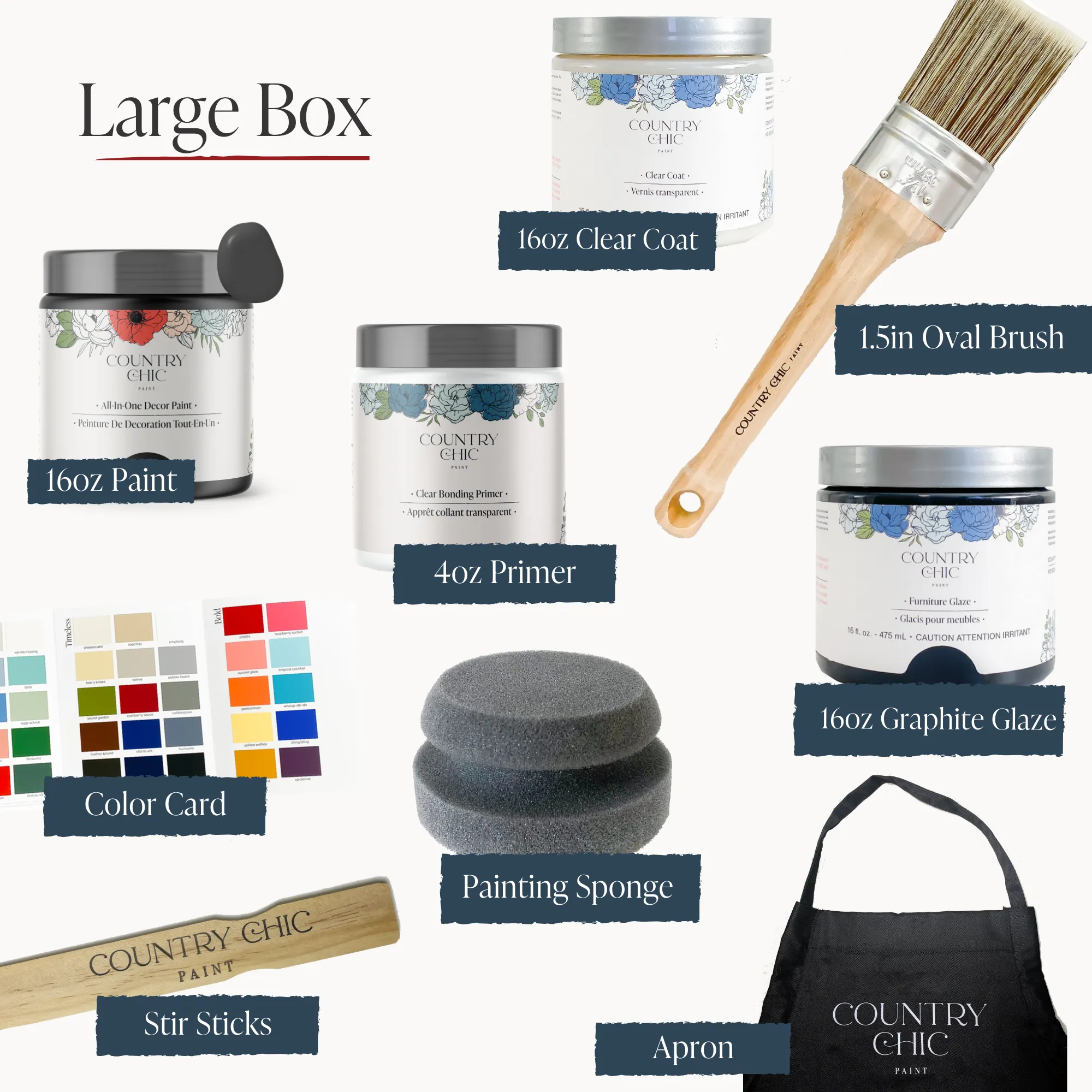 Gift Bundle - Country Chic Paint Eco-Friendly DIY Chalk Style Furniture Paint Bundle