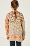 Girls Multi Color Leopard Open Sweater Cardigan