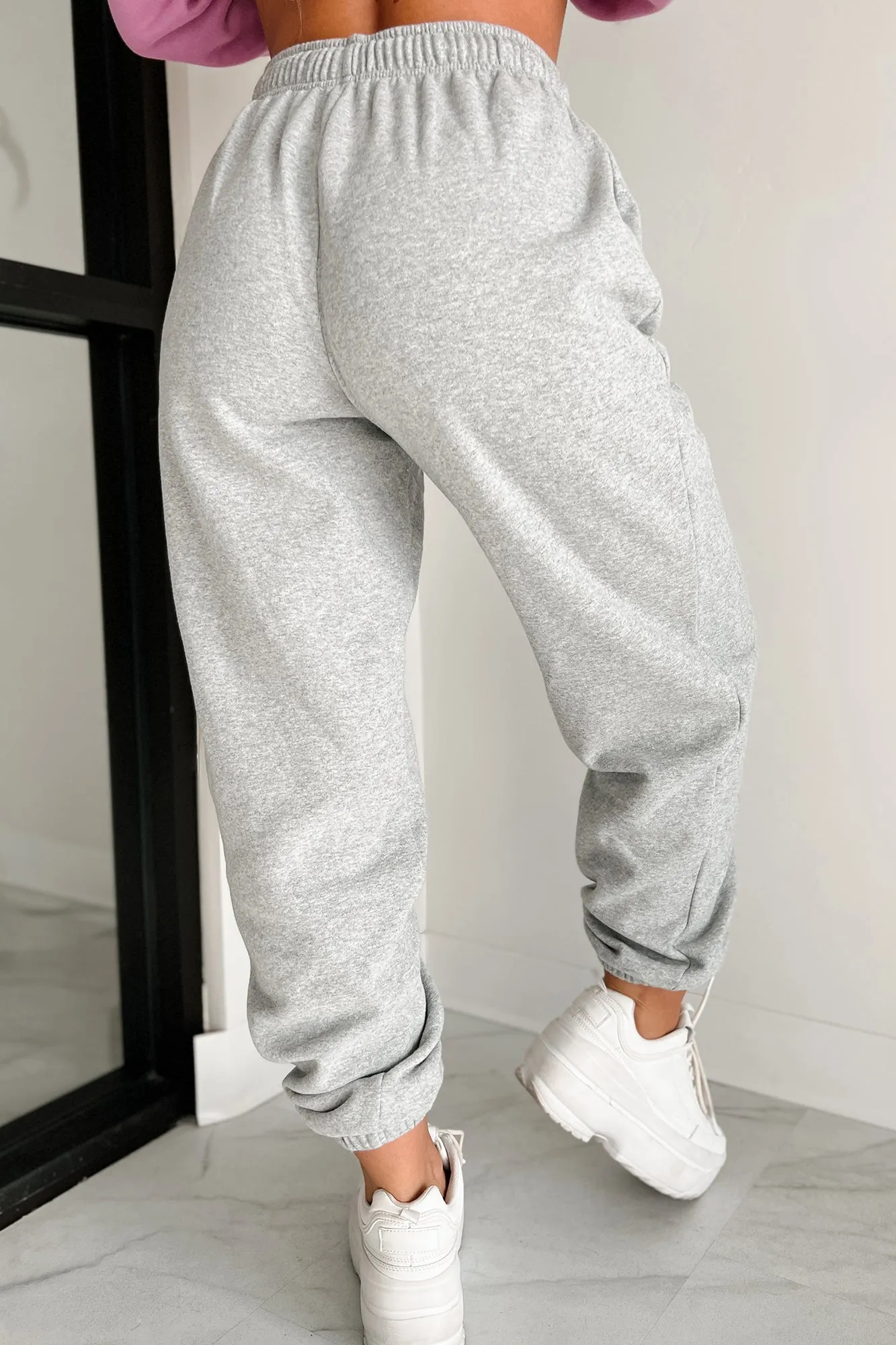 Gloomy Days Drawstring Waist Joggers (Heather Gray)