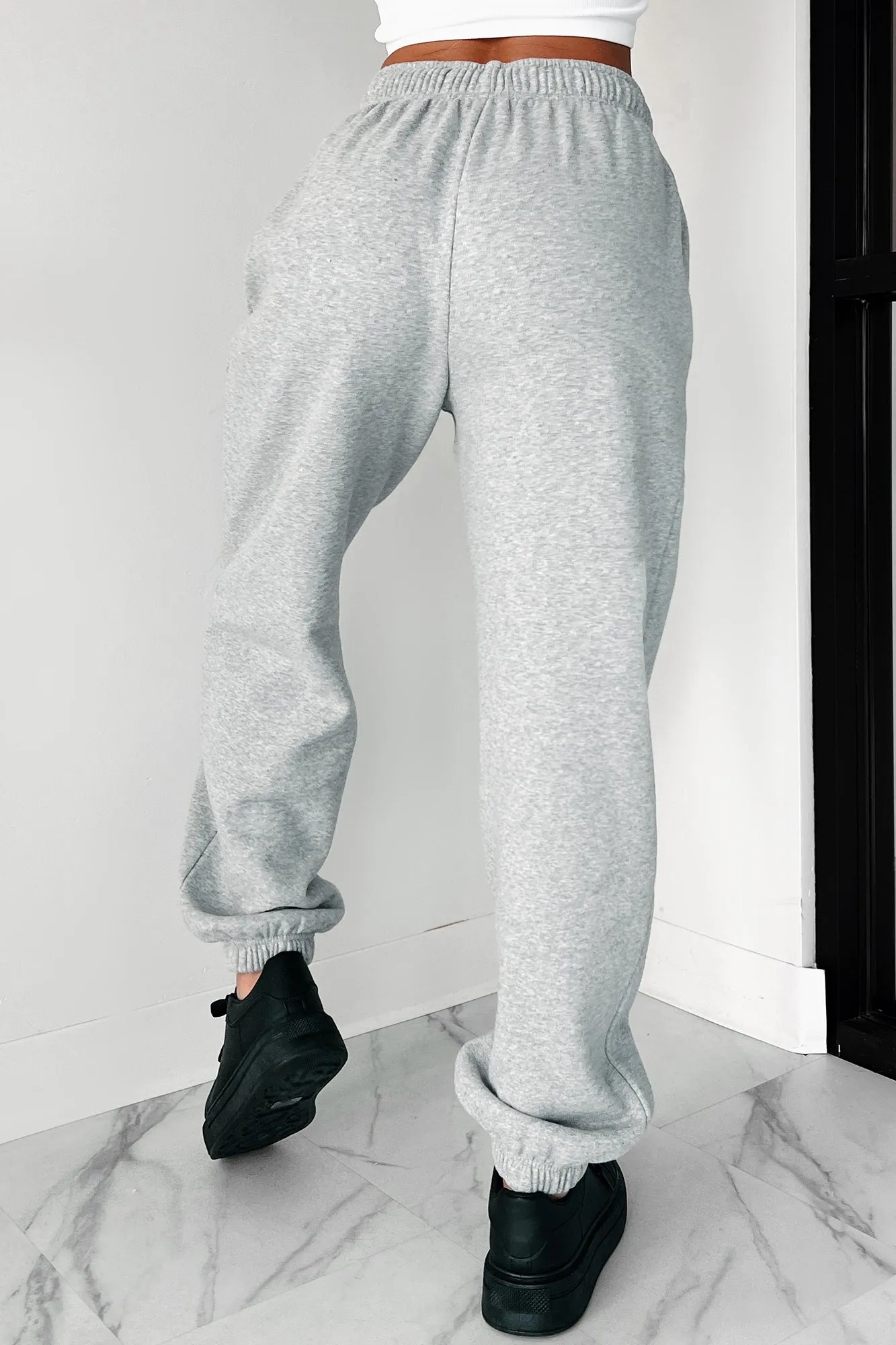 Gloomy Days Drawstring Waist Joggers (Heather Gray)