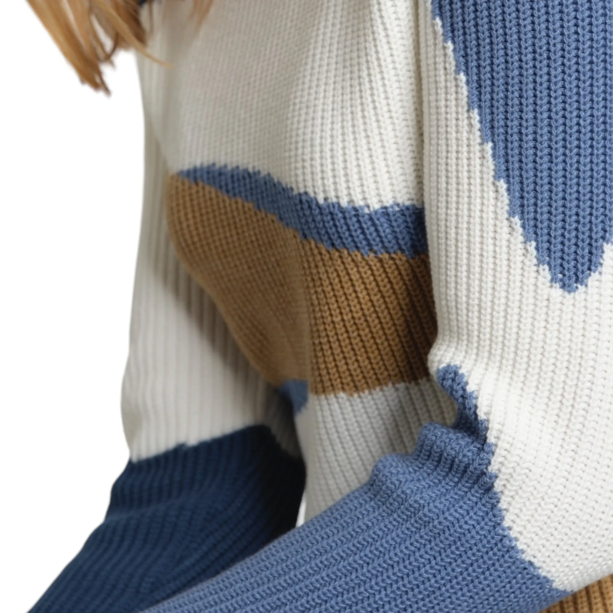 Gollehaug Colourblock Sweater Atlantis Blue