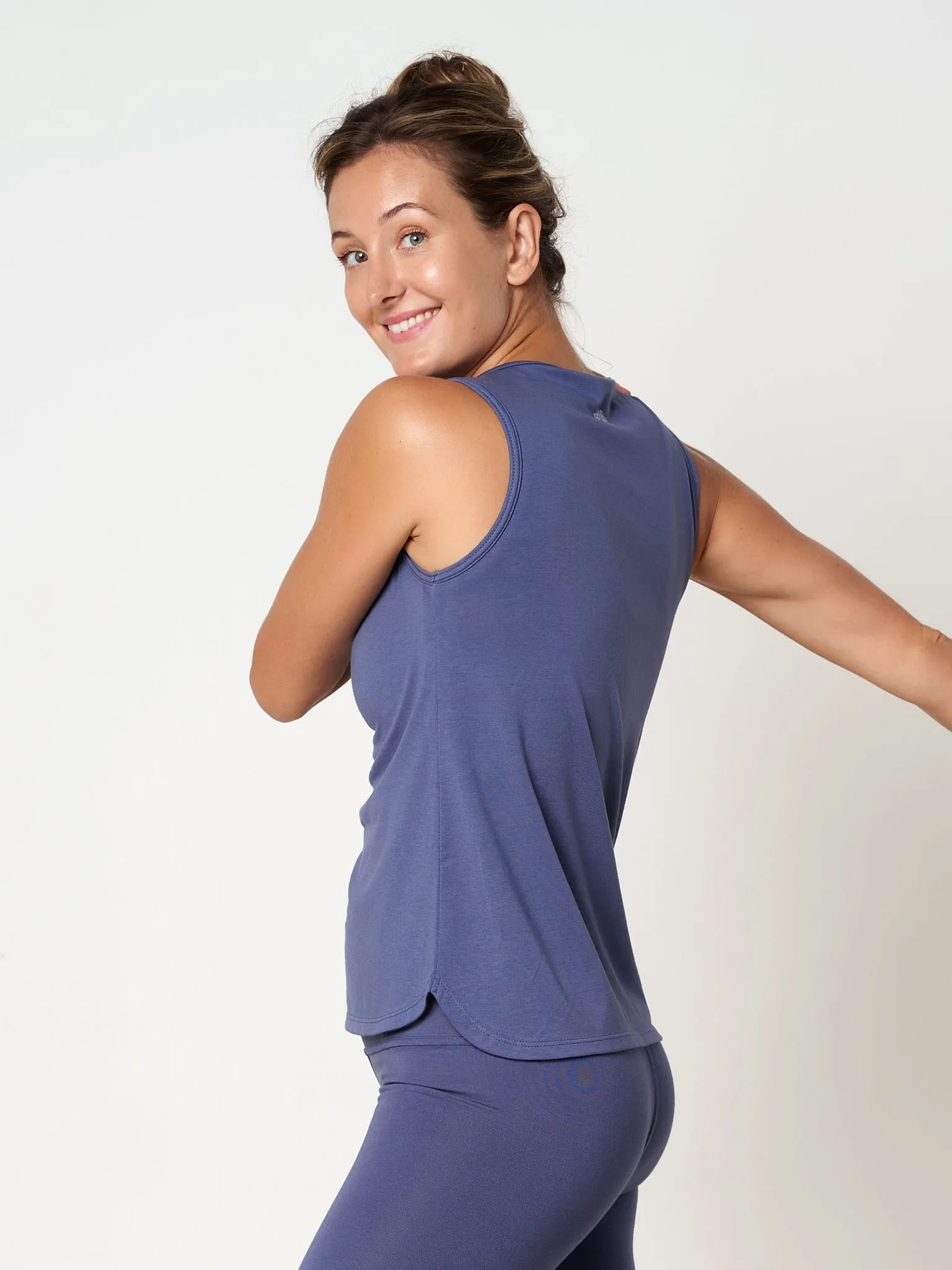 Gossypium Freedom Yoga Vest - Indigo