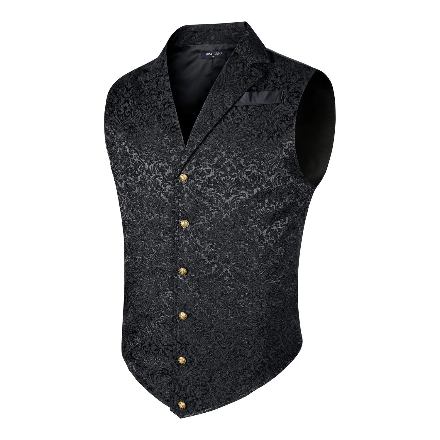 Gothic Lapel Party Vest for Men - BLACK-2