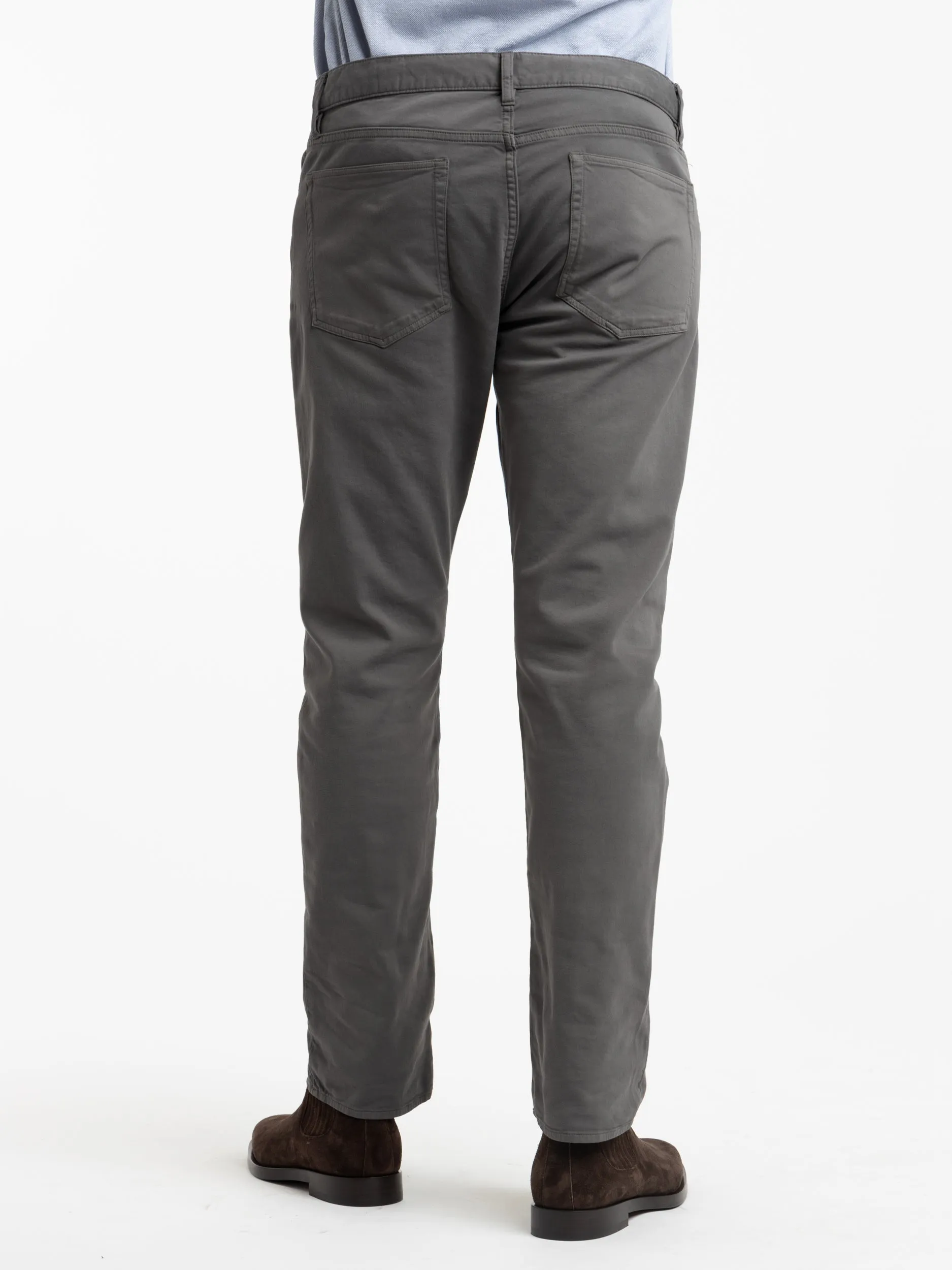 Grey Straight Fit Chino Pants